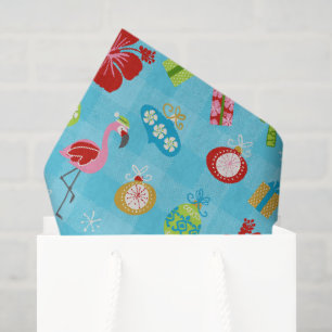 Festive Tropics Hawaiian Holiday Mid Century Mod Tissue Paper