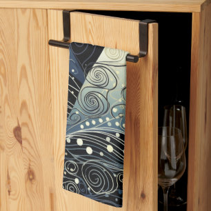 Festive Twilight Christmas Trees Kitchen Towel