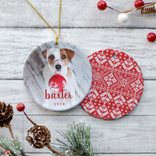 Festive Type   Pet Photo Ceramic Ornament