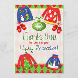 Festive Ugly Christmas Sweater Party Thank You