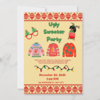 Festive Ugly Sweater Party Invitation 