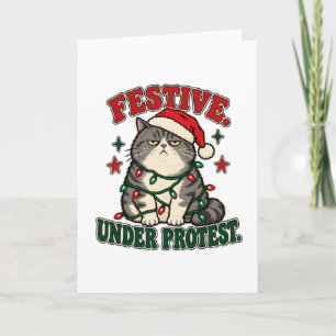 Festive Under Protest funny christmas design Card