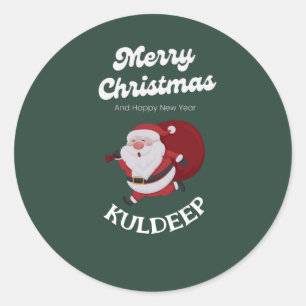 "Festive Vibes: Christmas & New Year Cheer" Classic Round Sticker