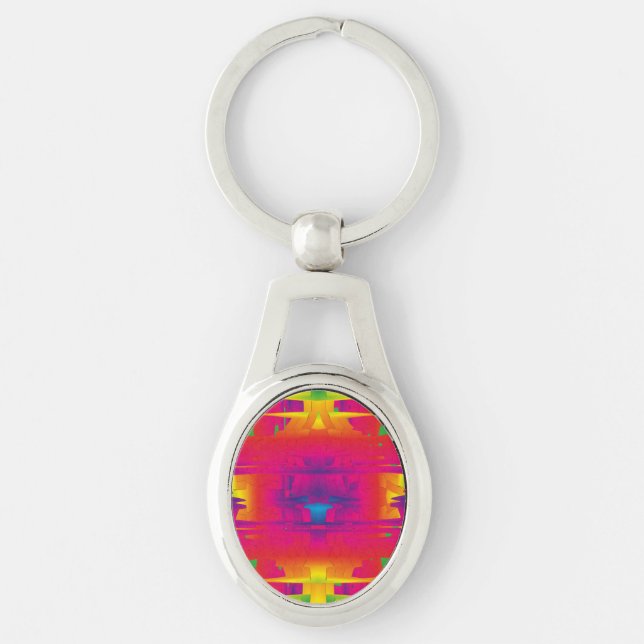 Festive Vibrant Colour Indian Pattern  Keychain (Front)
