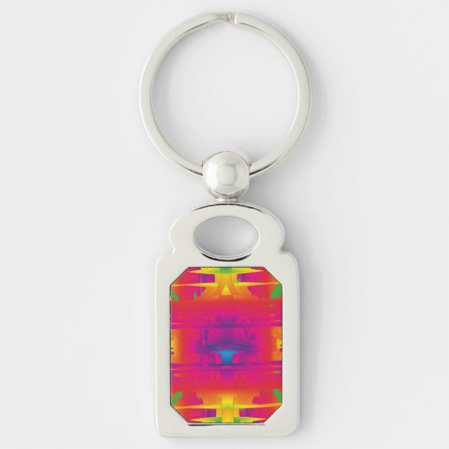 Festive Vibrant Colour Indian Pattern  Keychain (Front)