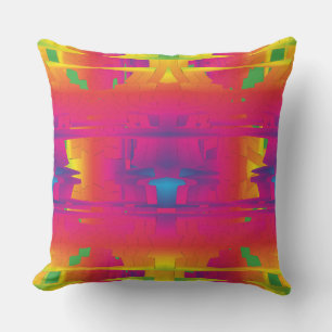 Festive Vibrant Colour Indian Pattern Outdoor Pillow