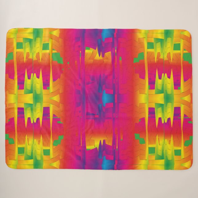 Festive Vibrant Colour Indian Pattern  Sherpa Blanket (Front (Horizontal))