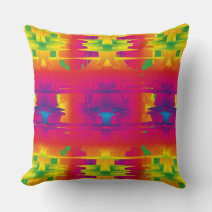 Festive Vibrant Colour Indian Pattern Throw Pillow
