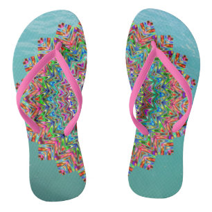 Festive Vibrant Mandala Flip Flops