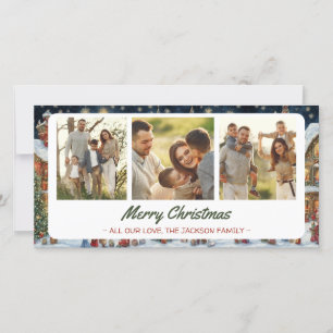 Festive Village Christmas Greeting Card 3 Photos