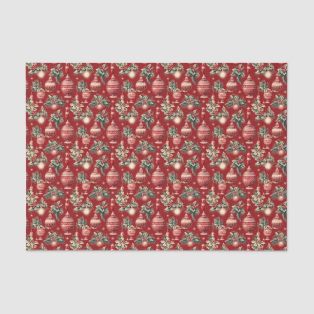 Festive vintage bulb Christmas  Tissue Paper (Front)