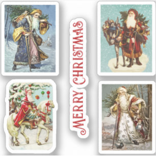 Festive Vintage Christmas Cards with Santa