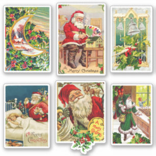 Festive Vintage Christmas Cards with Santa