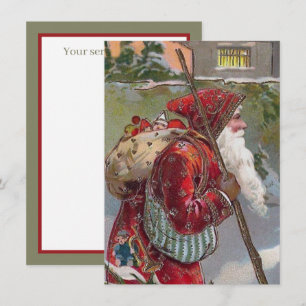 festive vintage Christmas Santa add sentiment Card