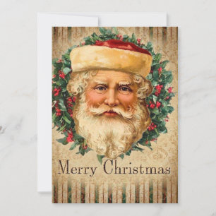 Festive vintage Christmas Santa add sentiment Card