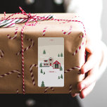 Festive Vintage Christmas Tree Farm To From<br><div class="desc">Celebrate the magical and festive holiday season with our custom holiday to and from sticker gift tag. Our vintage holiday design features a Christmas tree farm scenery, this Christmas pattern incorporates a farm Christmas scene featuring a farmhouse, red barn, and Christmas trees. All artwork contained in this vintage Christmas tree...</div>