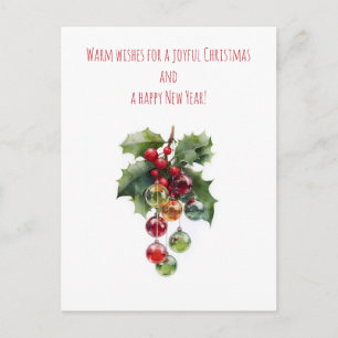Festive vintage mistletoe Christmas Holiday  Postcard