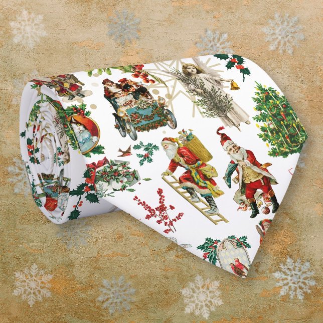 Festive Vintage Retro Christmas Fun Tie (Festive Vintage Retro Christmas Fun Neck Tie)