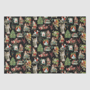 Festive Vintage Retro Christmas Holiday Pattern Tissue Paper