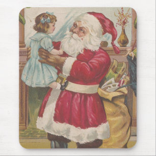 Festive Vintage Santa  Mouse Pad