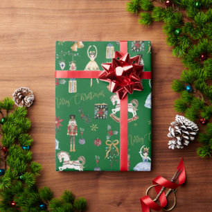 Festive Vintage The Nutcracker Merry Christmas Wrapping Paper