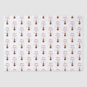 Festive Violins Musical Christmas Snowflakes  Tissue Paper