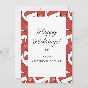 Festive Volleyball Pattern Balls & Snowflakes Xmas Holiday Card