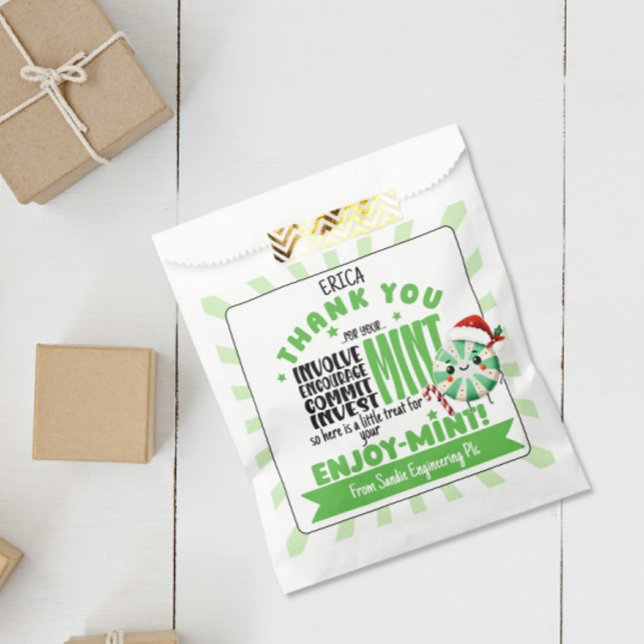 Festive volunteer thank you Mint Holiday favour Bag (Creator Uploaded)