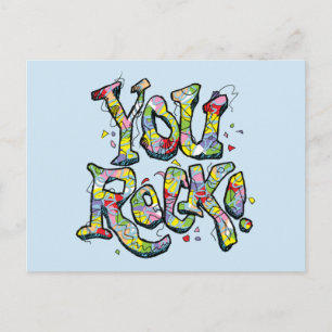 Festive "Vous Rock !" Lettrer carte postale