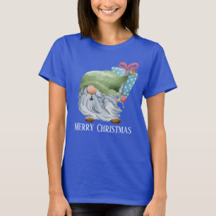 festive watercolor Christmas gnome T-Shirt