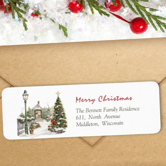 Festive Watercolor Christmas House Scene (Creator Uploaded)