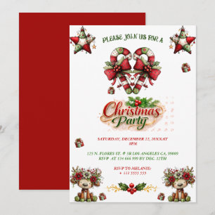 Festive Watercolor Christmas Party Invitation