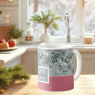 Festive Watercolor Christmas Pattern Coffee Mug