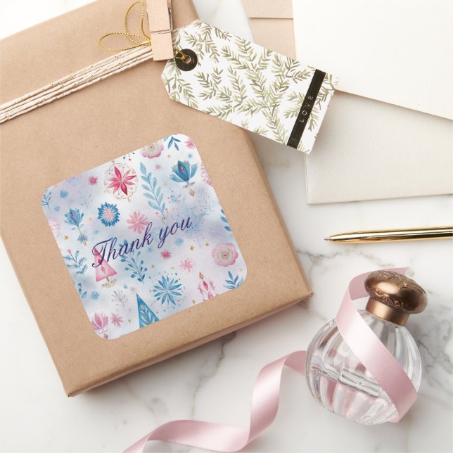 Festive Watercolor Christmas Pattern Sticker (Cadeaux)