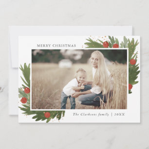Festive Watercolor - Christmas photo card