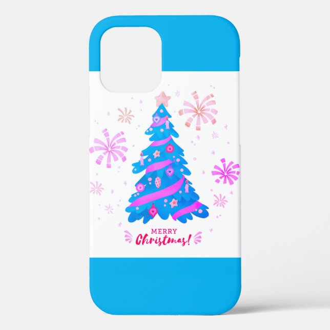Festive Watercolor  Christmas Tree Case-Mate iPhon iPhone Case (Back)