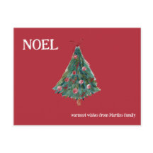 Festive Watercolor Christmas Tree