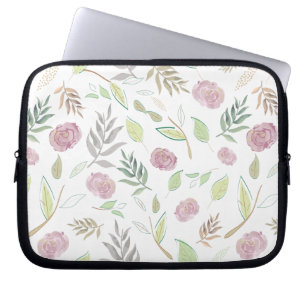 Festive Watercolor Flowers 1 Laptop Sleeve