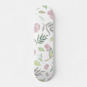 Festive Watercolor Flowers 2 Skateboard