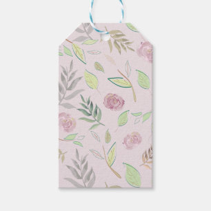 Festive Watercolor Flowers 3 Gift Tags