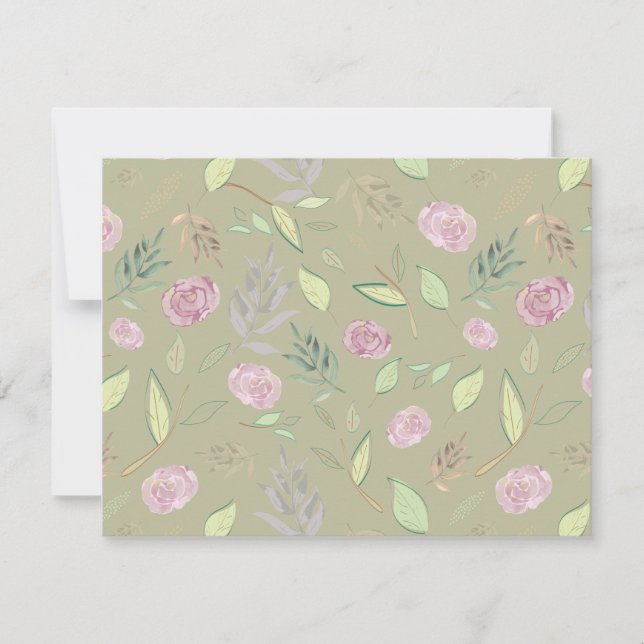 Festive Watercolor Flowers 5 Card (Front)