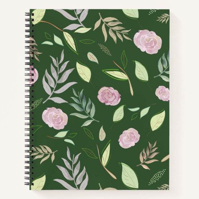 Festive Watercolor Flowers 8 Notebook (Front)