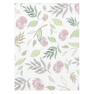Festive Watercolor Flowers Tablecloth
