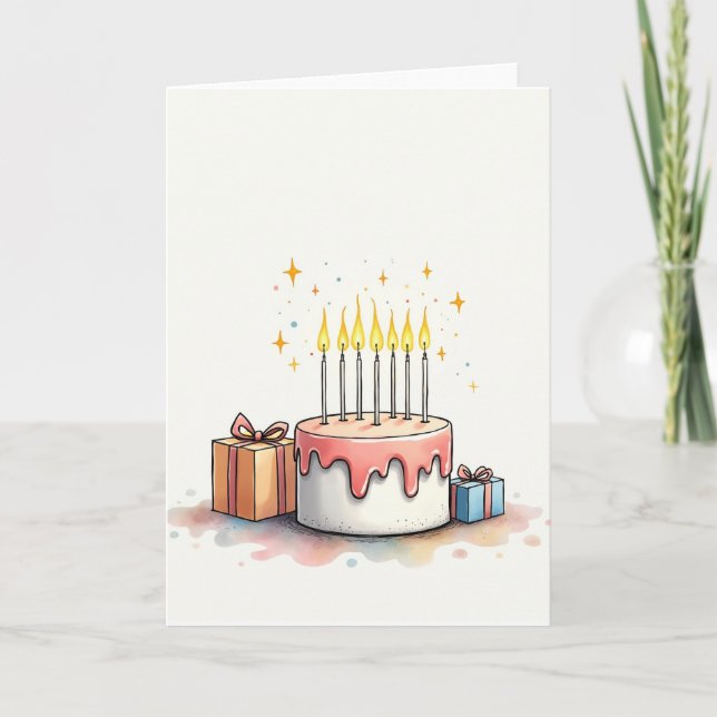 Festive Watercolor Gift Card (Front)