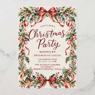 Festive Watercolor Greenery Christmas Gold 