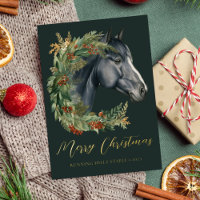 Festive Watercolor Horse Equestrian Christmas
