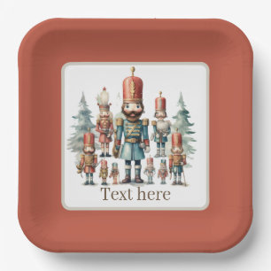 Festive watercolor nutcracker party  paper plate