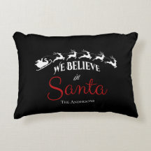 Festive We Believe in Santa Christmas black