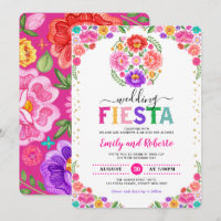 Festive Wedding Fiesta Mexican Floral Pattern