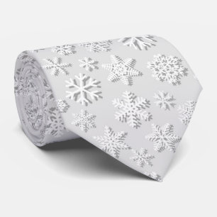 festive white Christmas snowflakes tiled pattern Tie